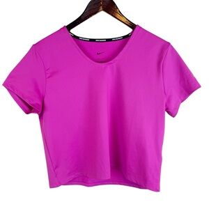 Nike | Pink Ribbed Dri-Fit Crop Tee, M